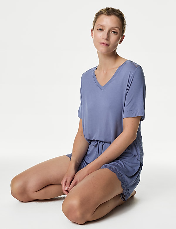 Body Soft™ Lace Trim Pyjama Shorts