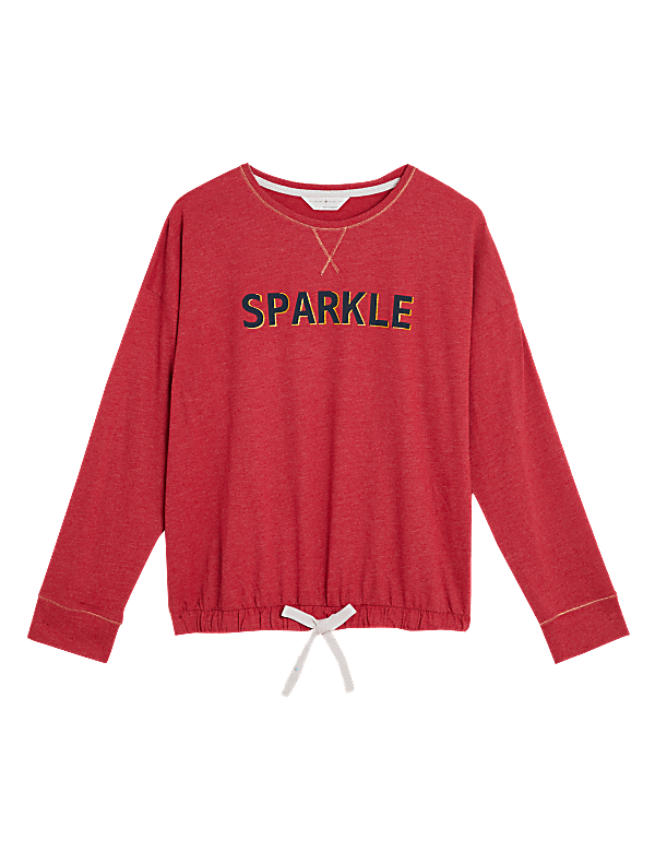 Cotton Sparkle Slogan Pyjama Top