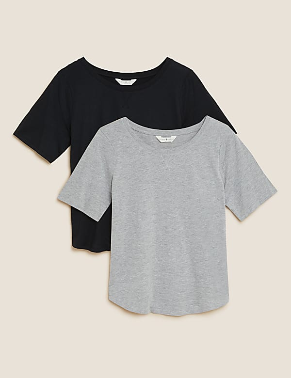 2pk Cotton Modal Pyjama Tops