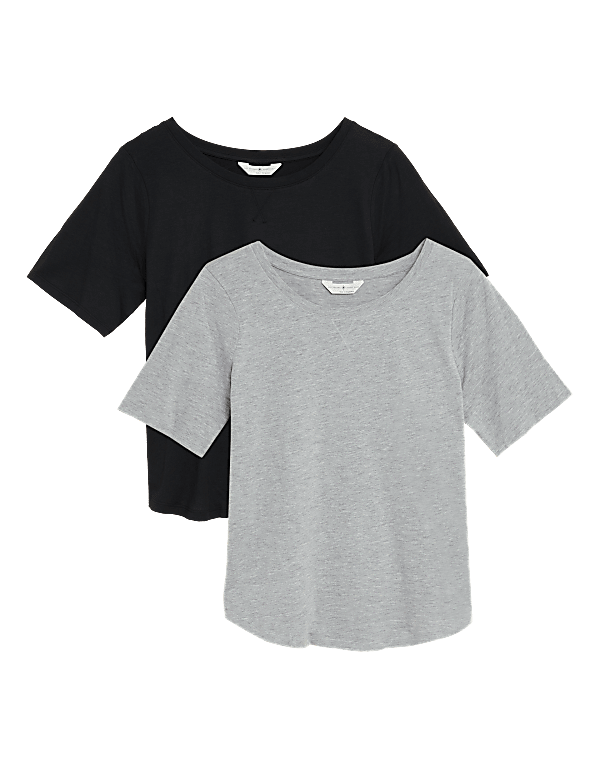 2pk Cotton Modal Pyjama Tops