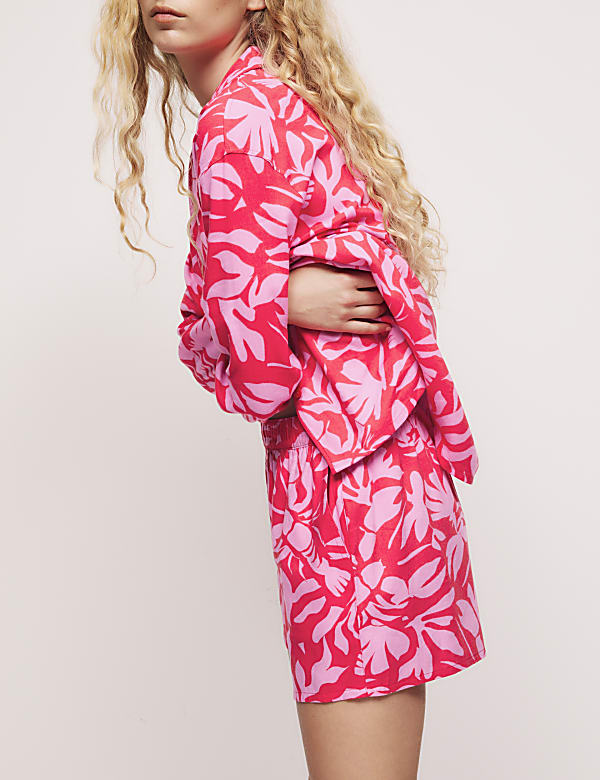 Cotton Blend Lobster Print Pyjama Shorts - ID