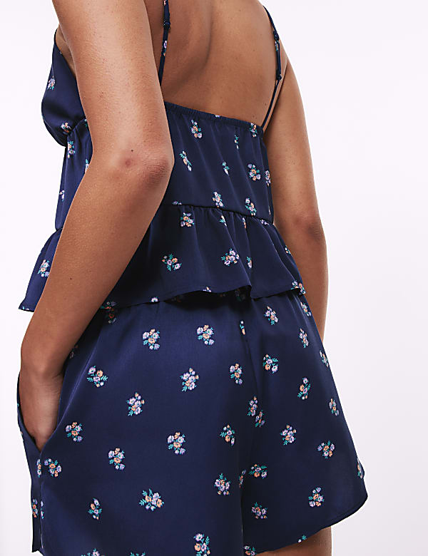 Φλοράλ πιτζάμες με σορτς Dream Satin™ - GR