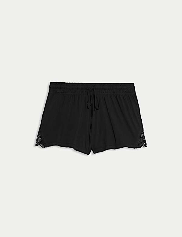 Schlafanzugshorts mit Spitzendetail - DE