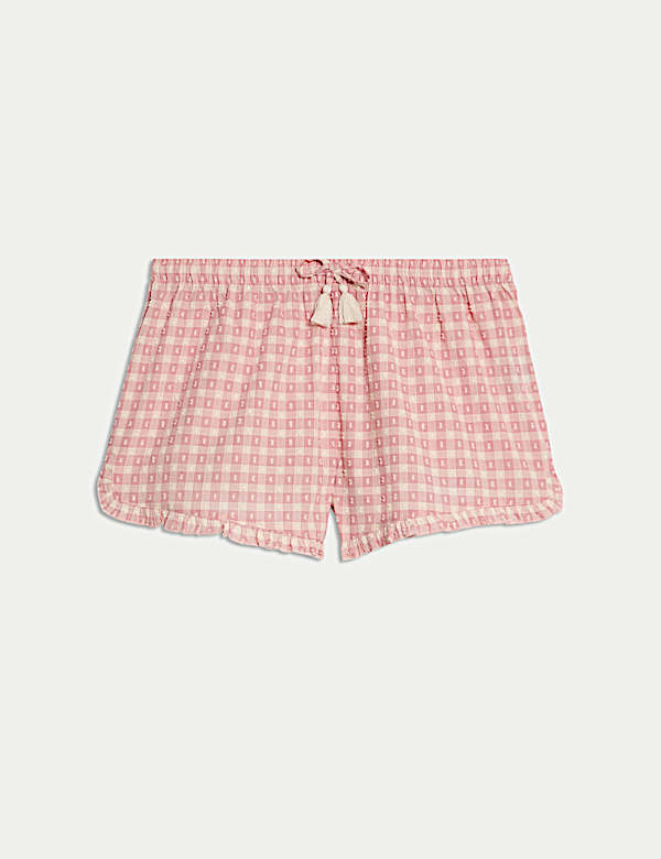 Pure Cotton Dobby Gingham Pyjama Shorts - SI
