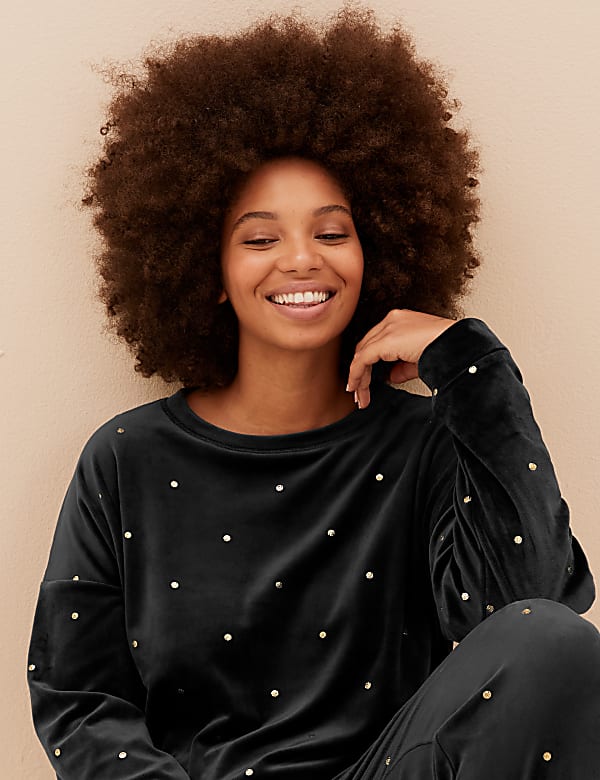Flexifit™ Velour Foil Spot Lounge Top