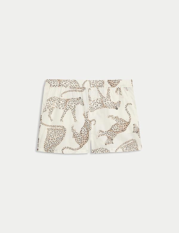 Pure Cotton Animal Print Pyjama Shorts - HU