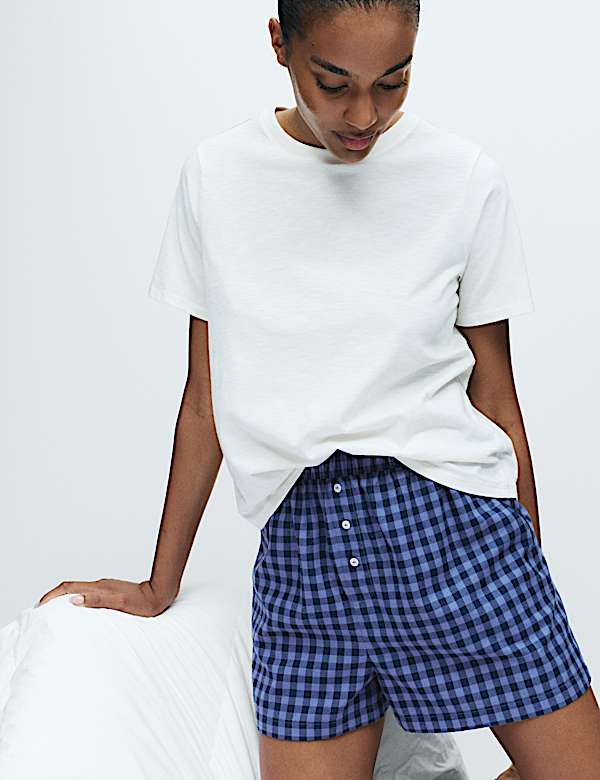 2pk Pure Cotton Printed Pyjama Shorts - IS