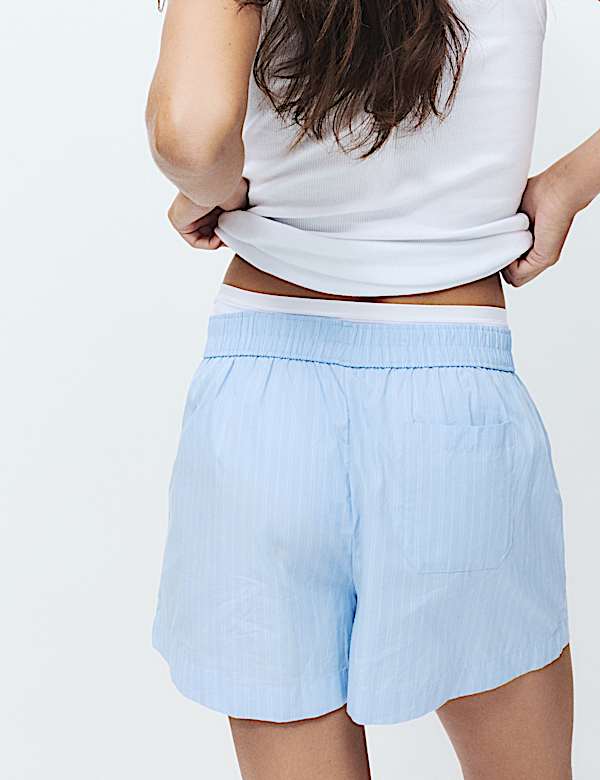 Pure Cotton Striped Pyjama Shorts - CH