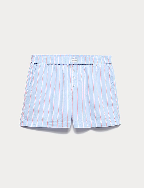Pure Cotton Striped Pyjama Shorts - ES