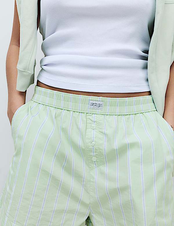 Pure Cotton Striped Pyjama Shorts