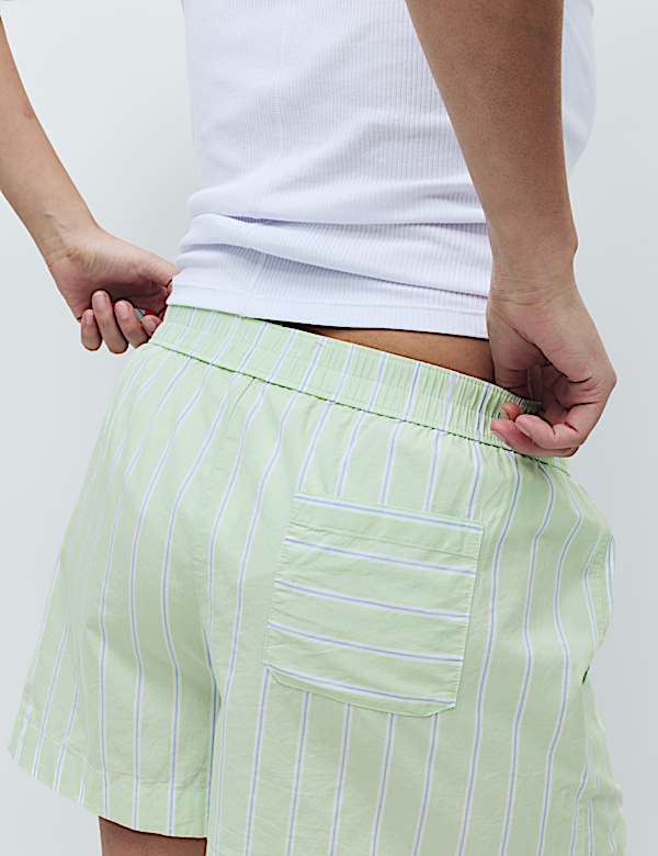 Pure Cotton Striped Pyjama Shorts
