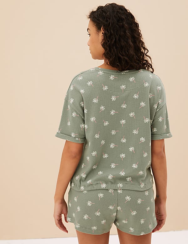 Cotton Blend Waffle Pyjama Top