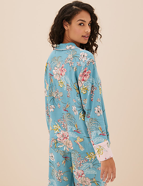 Print Revere Collar Pyjama Top