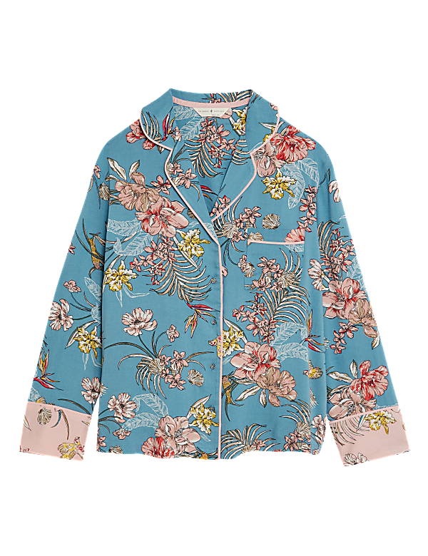 Print Revere Collar Pyjama Top