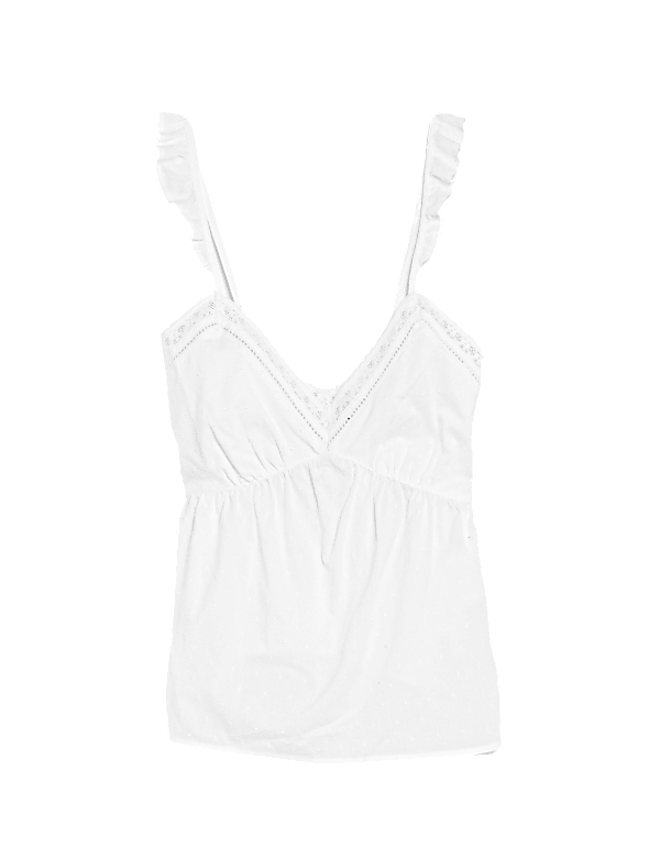 Pure Cotton Dobby Lace Trim Cami Top