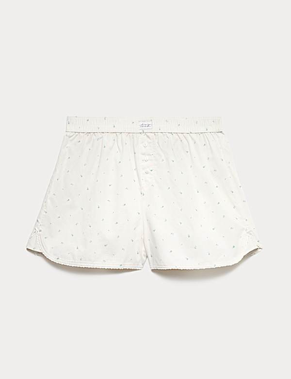 Pure Cotton Floral Pyjama Shorts - KG