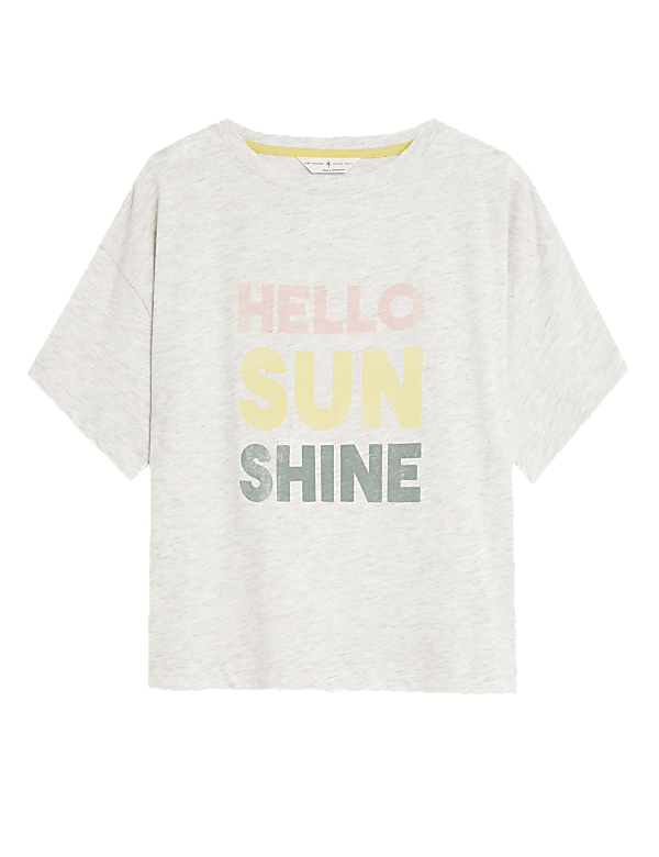 Cotton Rich Sunshine Slogan Pyjama Top