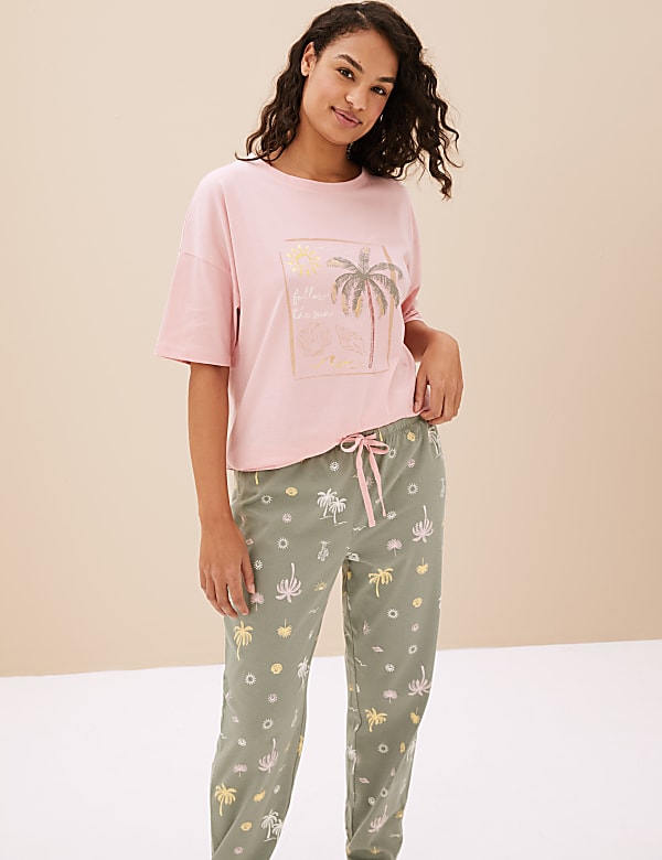 Pure Cotton Palm Tree Pyjama Top