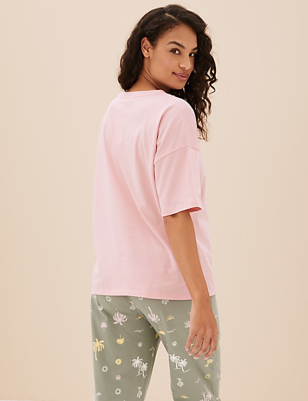 Pure Cotton Palm Tree Pyjama Top