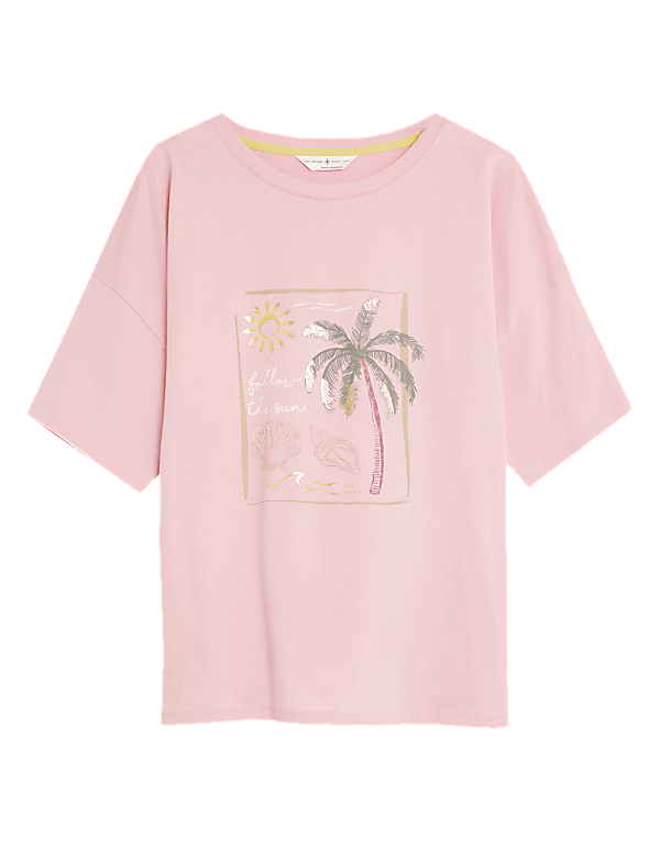 Pure Cotton Palm Tree Pyjama Top