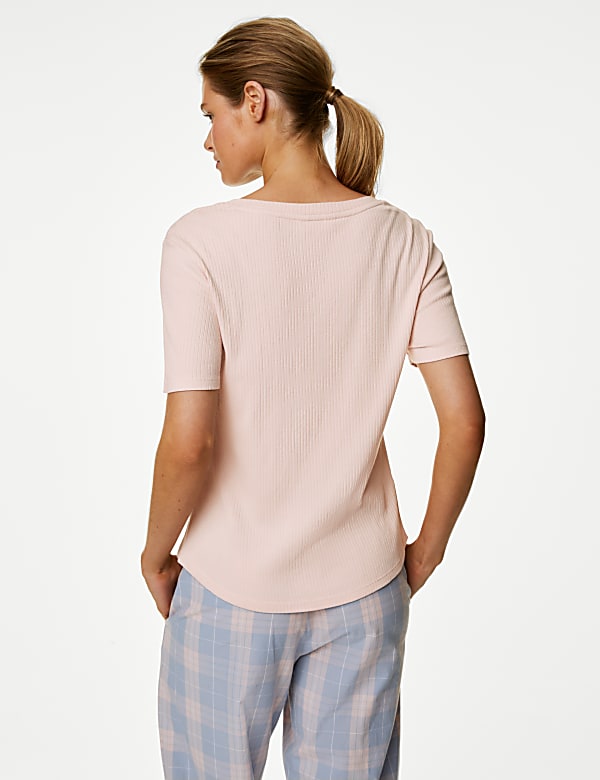 Ribbed Cotton Modal Pyjama Top
