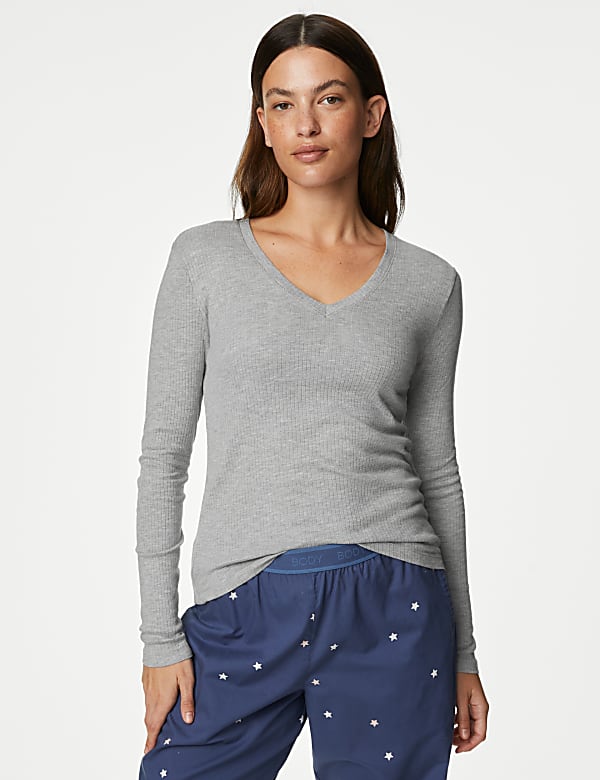 Cool Comfort™ Ribbed Pyjama Top - DK