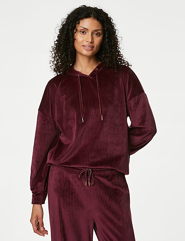 Hoodie Santai Berusuk Velour Flexifit™ - ID