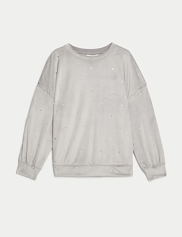 Flexifit&trade; Velour Foil Polka Dot Lounge Sweatshirt - EE