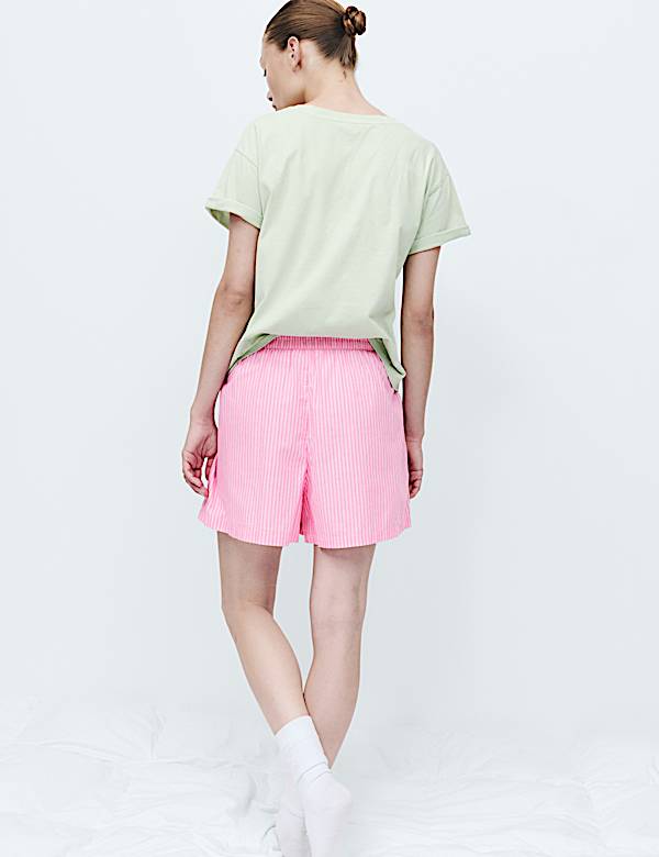 Pure Cotton Striped Pyjama Shorts