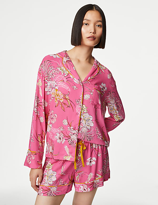 Floral Revere Collar Pyjama Top