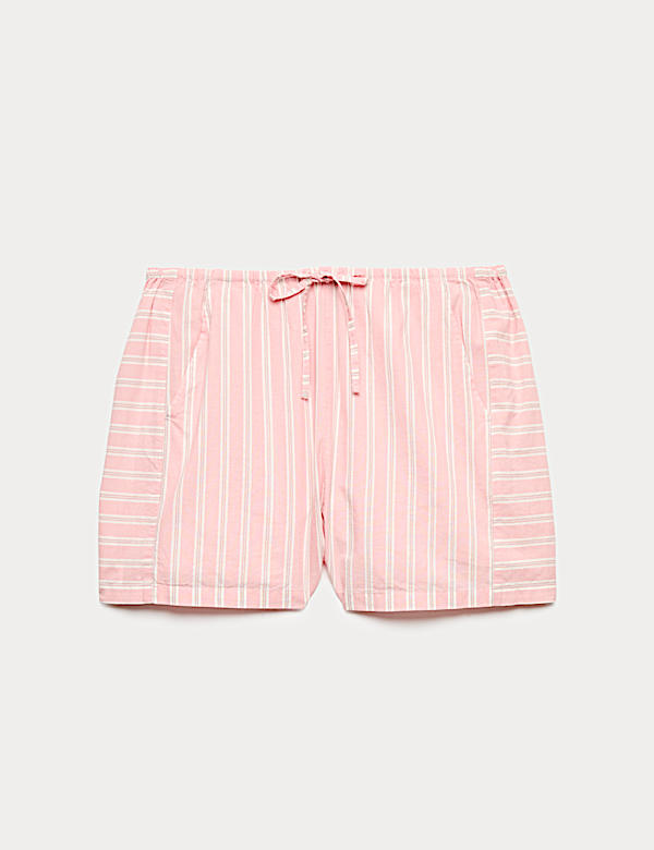 Pure Cotton Cambric Striped Pyjama Shorts - DK