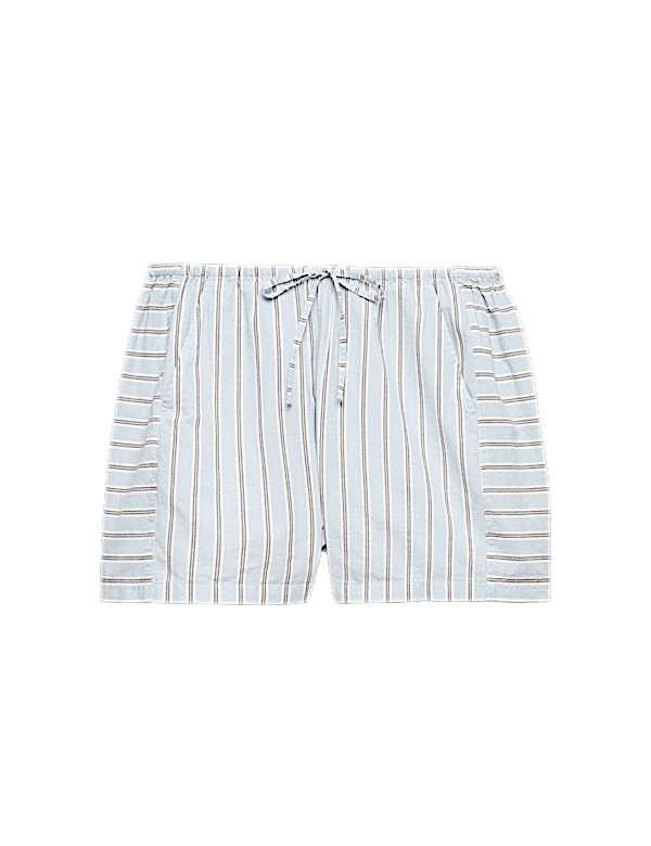 Pure Cotton Cambric Striped Pyjama Shorts
