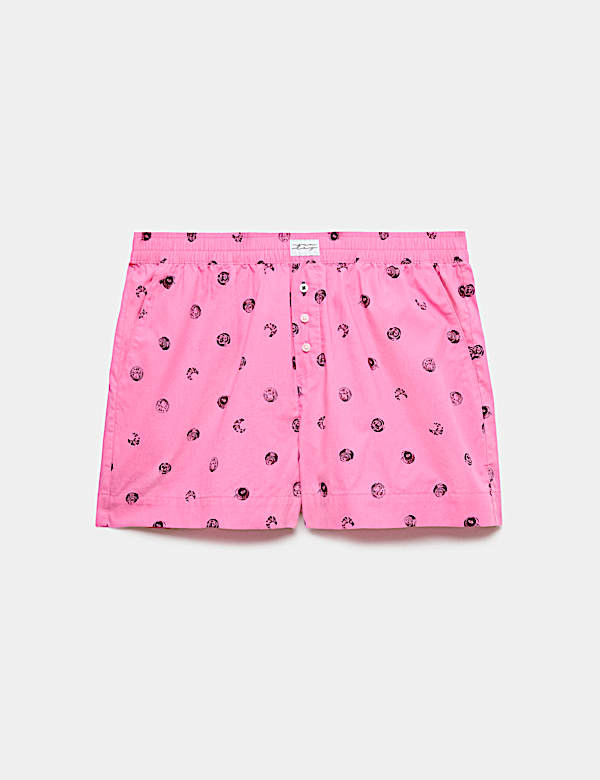 Pure Cotton Poplin Striped Pyjama Shorts - null