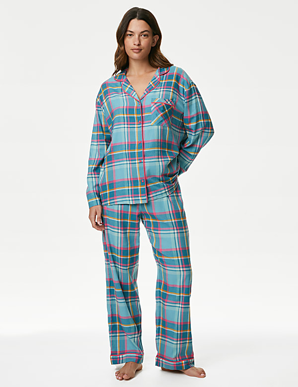 Cotton Blend Checked Pyjama Top