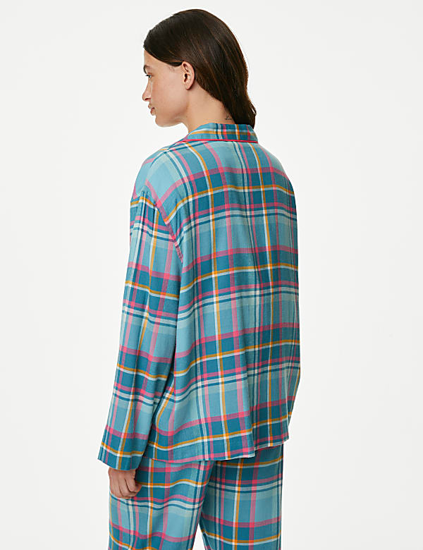 Cotton Blend Checked Pyjama Top