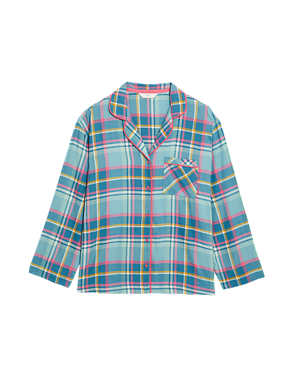 Cotton Blend Checked Pyjama Top