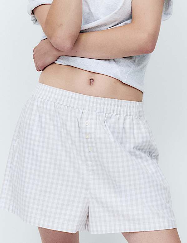 2 Pack Pure Cotton Striped Pyjama Shorts