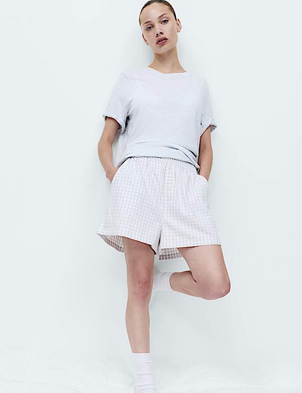 2 Pack Pure Cotton Striped Pyjama Shorts