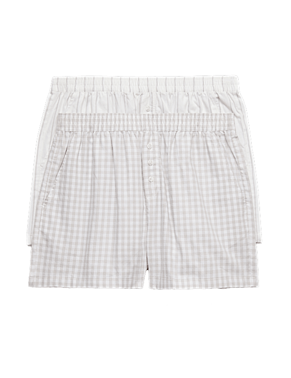 2 Pack Pure Cotton Striped Pyjama Shorts