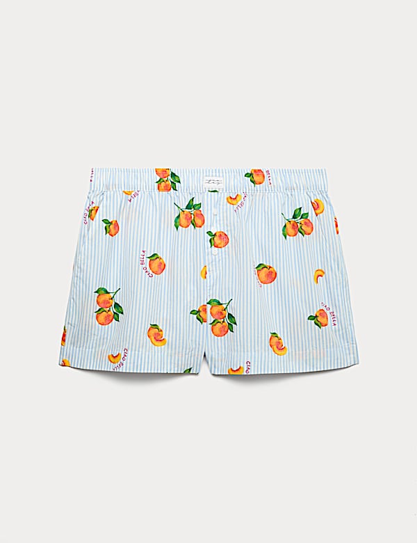 Short de pyjama en popeline 100 % coton imprim&eacute;e - CH