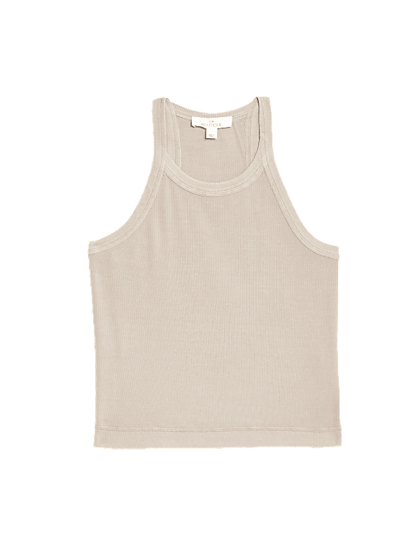 Cotton Rich Rib Lounge Crop Top