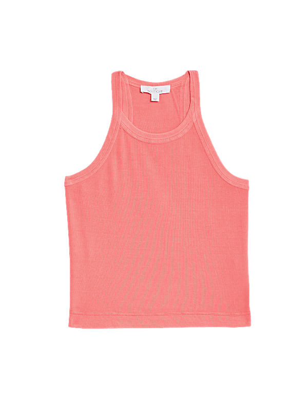 Cotton Rich Rib Lounge Crop Top