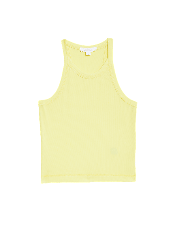 Cotton Rich Rib Lounge Crop Top