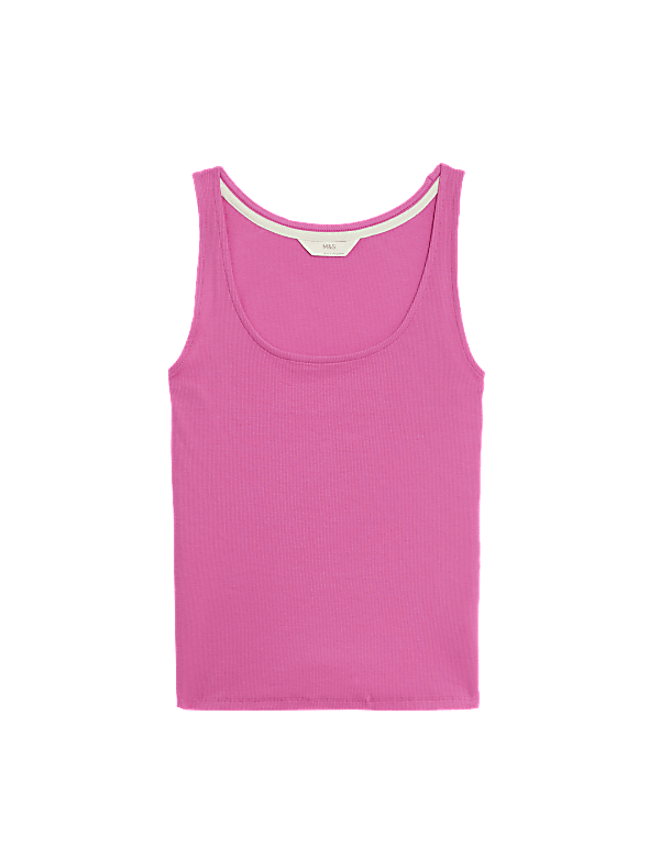 Cotton Rich Ribbed Pyjama Top