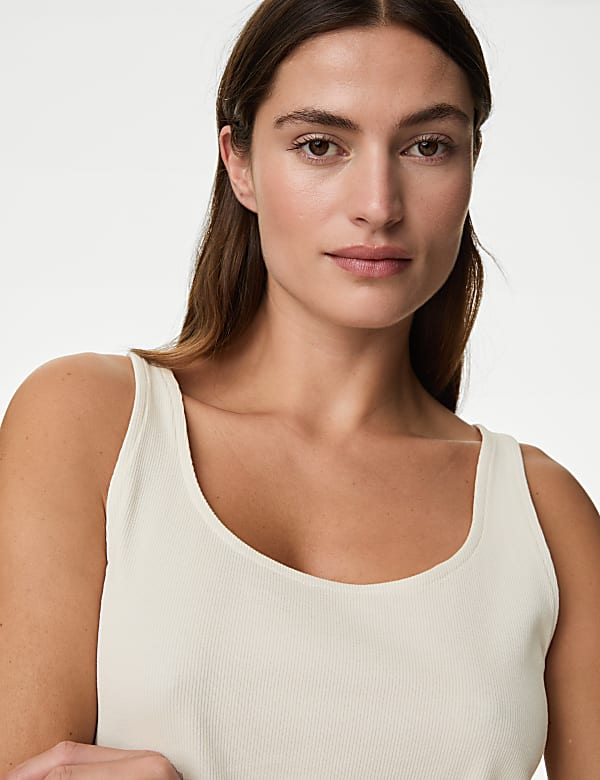 Cotton Rich Ribbed Pyjama Top