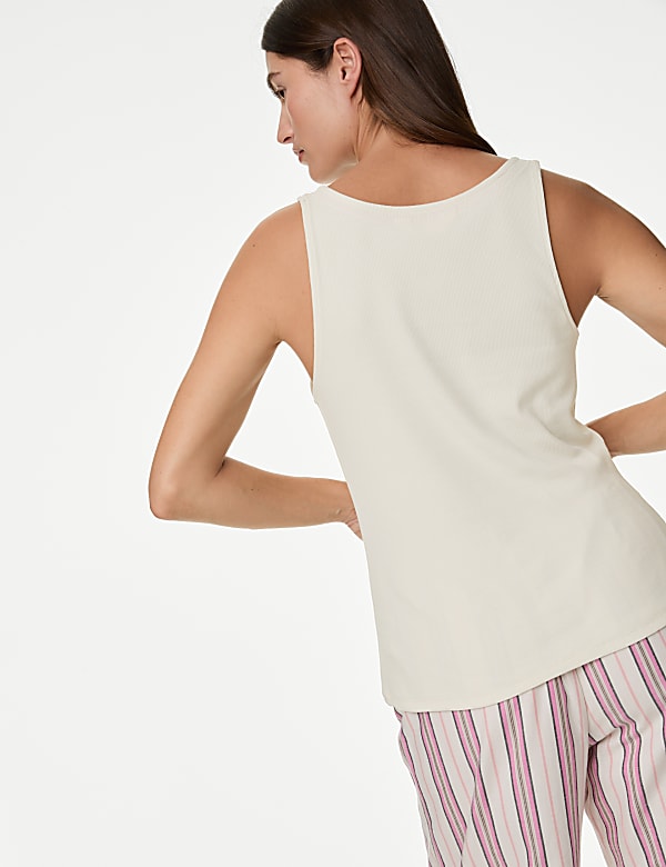 Cotton Rich Ribbed Pyjama Top