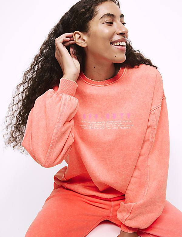 Oversize Sweatshirt mit hohem Baumwollanteil und Schriftzug FLAMINGO Sweatshirts M S DE