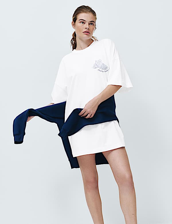 Pure Cotton Printed Oversized Nightdress - VN