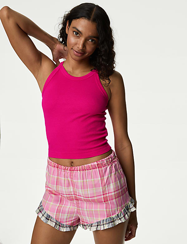 Cotton Rich Ribbed Pyjama Top