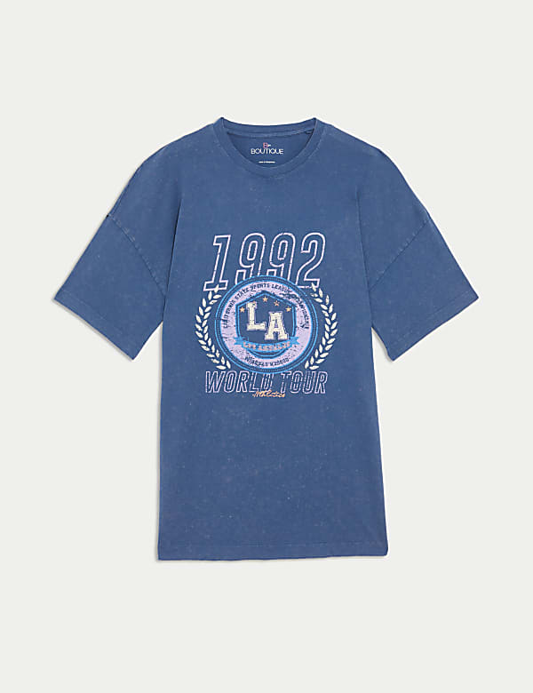 Oversized T-Shirt από 100% βαμβάκι με σλόγκαν - GR